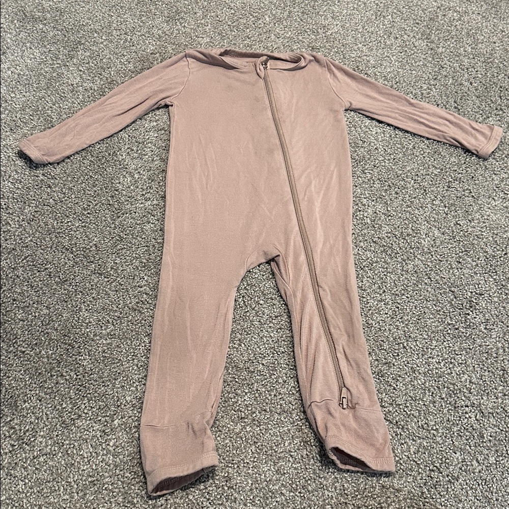 Kyte baby tan brown zippered bamboo footless‎ sleeper 6-12 months